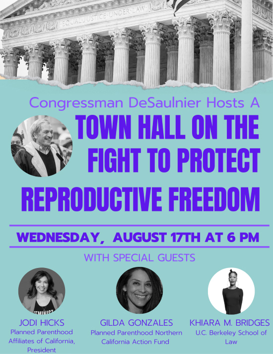 Mark DeSaulnier hosting Town Hall on the Fight to Protect Reproductive Freedom Aug. 17