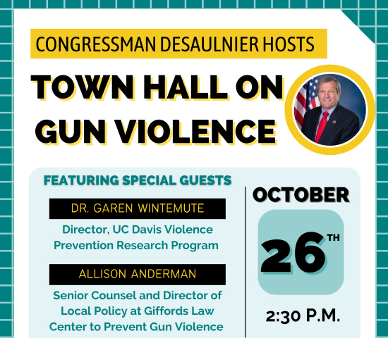 Rep. DeSaulnier will hold town hall on gun violence today, Oct. 26