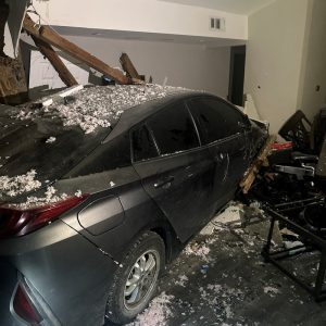 Concord crash ends with car in kitchen