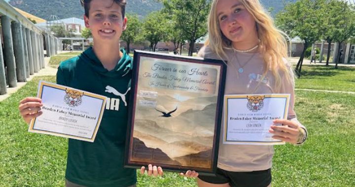 Two Diablo View Middle school students chosen for Braden Fahey Memorial Award