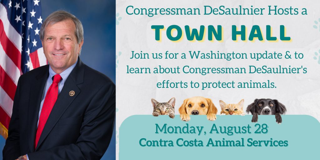 Rep. Mark DeSaulnier to hold Town Hall at Contra Costa Animal Services on Monday