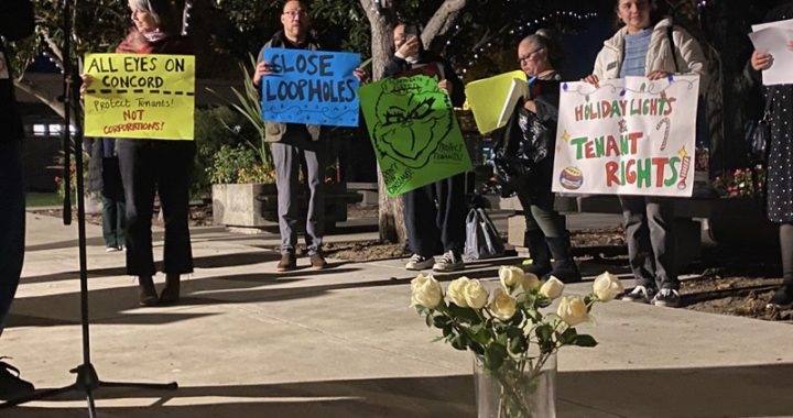 Concord renters raising their voices in protest ahead of the City Council second to the last meeting of 2023 were blessed with something of a Christmas miracle when a proposed Tenant Protection Ordinance was continued until the body’s January 9 meeting.