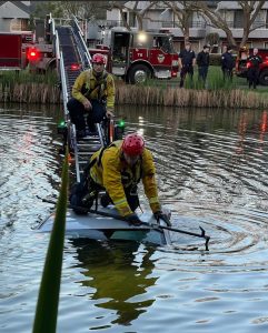 Contra Costa County fire crews find fully submerged vehicle in pond