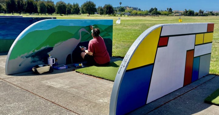 Driving range murals scoring aces with patrons in Concord