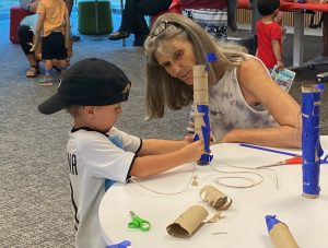 Creating sculptures with multigenerational hands at Pleasant Hill Library